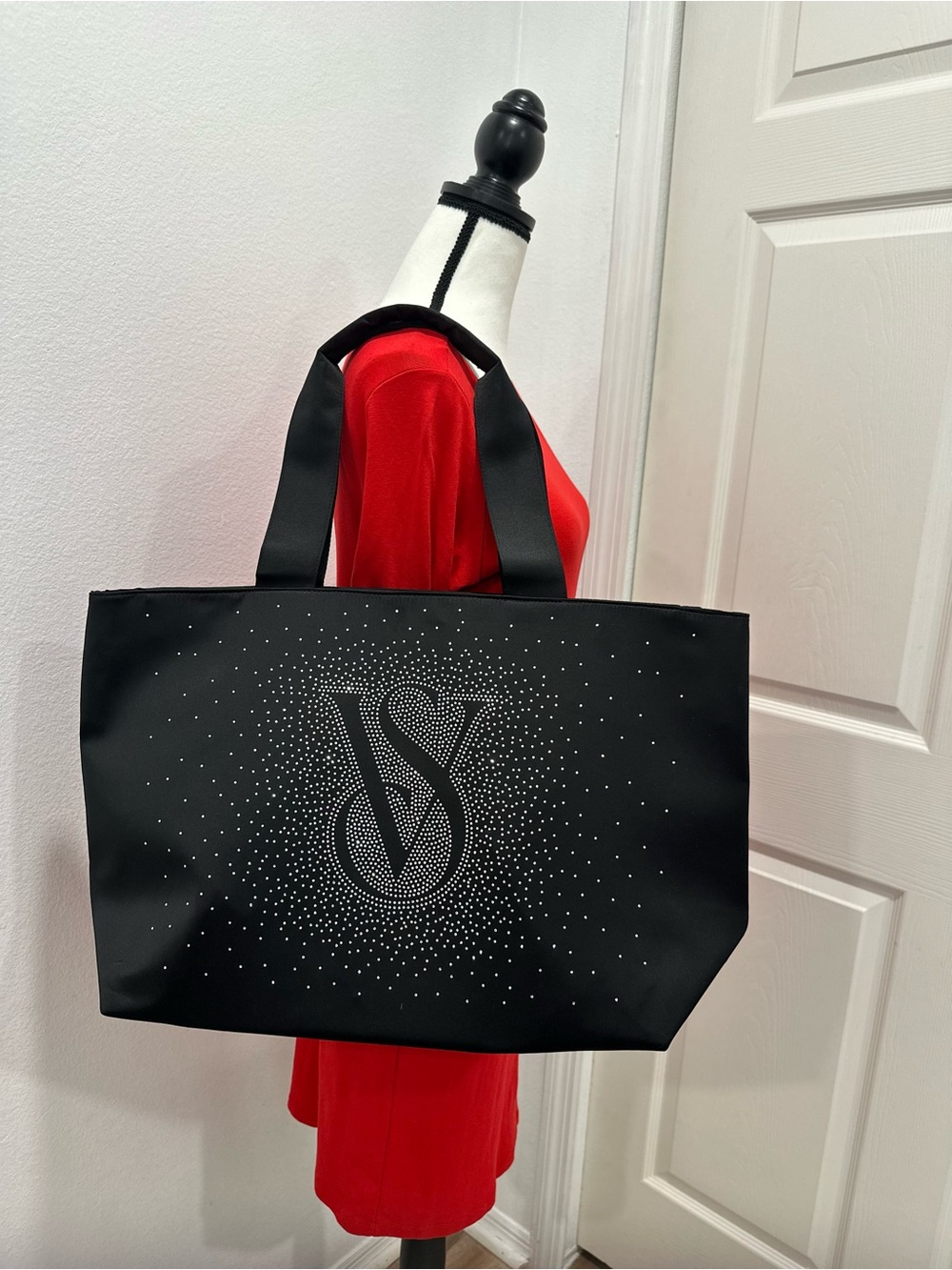 Victoria's Secret Black Tote with Crystal VS Logo